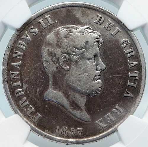 1857年 イタリア イタリア諸州 ナポリ SIC フェルディナンド2世王国 銀貨 NGC i85311|WORLD RESOURCE【QUEEN店】