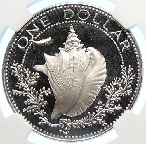 1978年 バハマ 美しいコンクシェル ヴィンテージ オールド プルーフ シルバー ドルコイン NGC i106370｜WORLD RESOURCE【QUEEN店】