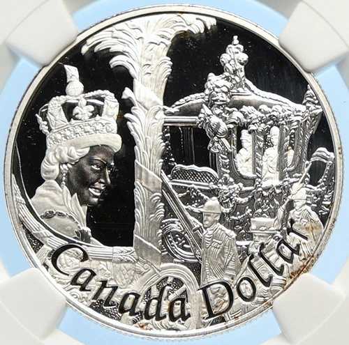 2002年 カナダ 英国 エリザベス2世 ジュビリー プルーフ シルバー ドルコイン NGC i97521|WORLD RESOURCE【QUEEN店】
