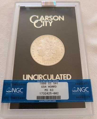 1880年CCモルガンGSA未流通銀貨NGC MS63箱付き
