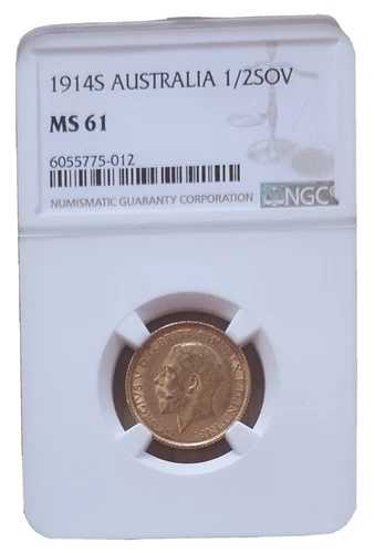 1914年 ゴールド ハーフソブリン NGC MS61 シドニー オーストラリア｜WORLD RESOURCE【QUEEN店】