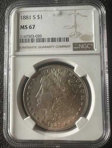1881-S モルガン・ダラー NGC MS67