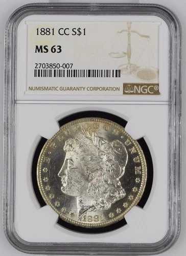 1881年CCモルガン銀貨NGC MS-63 178,200円