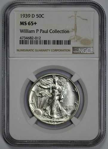 1939年-D ウォーキングリバティ 50c シルバー 1/2ドル NGC MS 65+ セミプルーフ ライク-