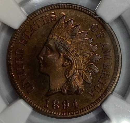 1894年 - インディアンセントプルーフ - ゴージャストーン - NGC PF65RB 実物コイン画像