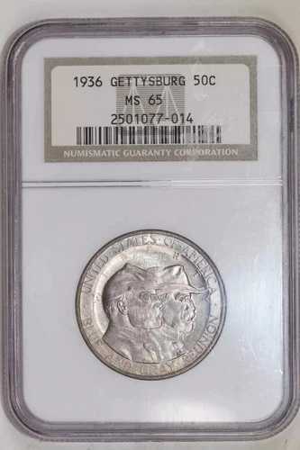 1936年ゲティスバーグ記念銀貨ハーフドル NGC MS65