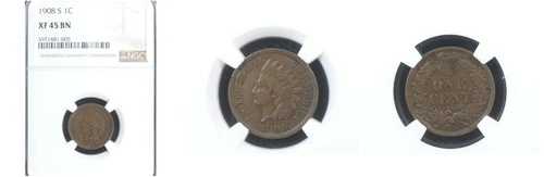 1908-S 1C -NGC XF45-インディアンヘッドセント---