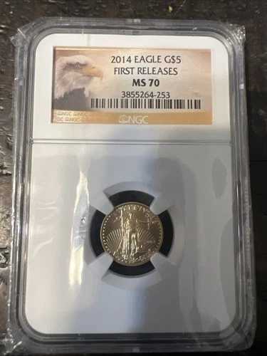 2014年イーグルG$5ファーストリリースNGC MS70 0.999ゴールドコイン。1/10オンスリバティエディション|WORLD RESOURCE【QUEEN店】