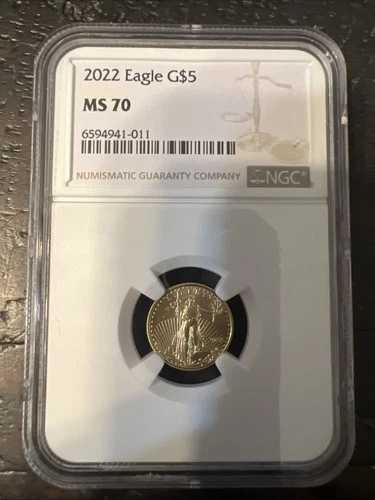 2022年 G$5 1/10オンス ゴールド アメリカンイーグル - NGC MS 70