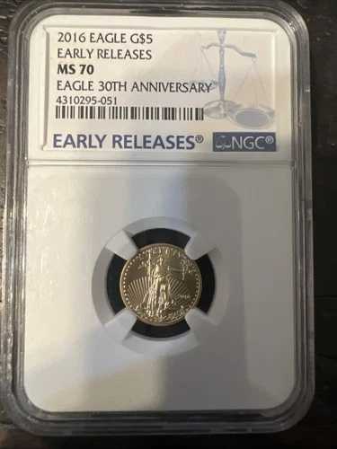 2016 アメリカン イーグル $5 ゴールド NGC MS70 ER : BU GEM コイン 1/10 オンス｜WORLD RESOURCE【QUEEN店】