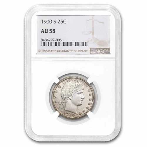 1900-S バーバー クォーター AU-58 NGC|WORLD RESOURCE【QUEEN店】