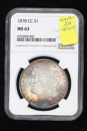 1878-CC モーガン ダラー VAM-2A トーン NGC MS63 3XQY
