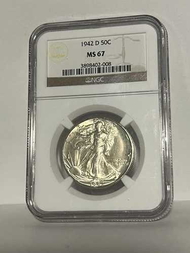 1942-D ウォーキング・リバティ・ハーフダラー 50セント MS67 NGC