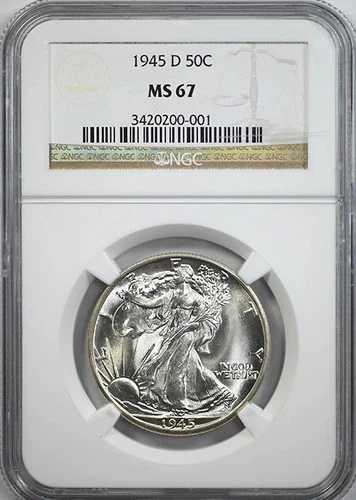 1945-D ウォーキング・リバティ・ハーフダラー 50セント NGC MS67
