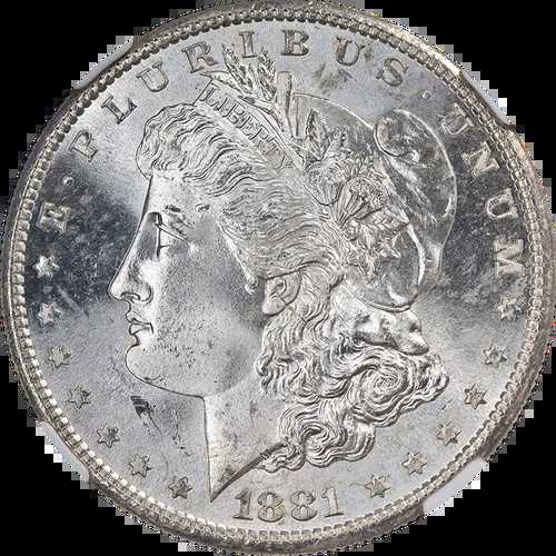 1881-S モルガン銀貨 NGC MS67 ブレイジングホワイトジェムストロングストライク 182,050円