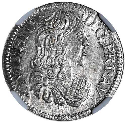 オレンジ ウィリアム・ヘンリー・オブ・ナッソー 1/12 Ecu 1661 シルバー NGC MS63