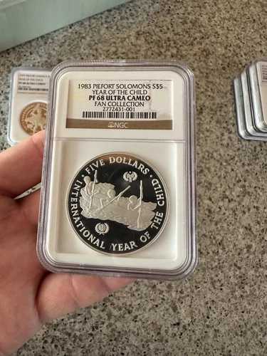 ピエフォート 1983年 ソロモン S$5 銀貨 チャイルド・イヤー NGC PF68UC｜WORLD RESOURCE【QUEEN店】