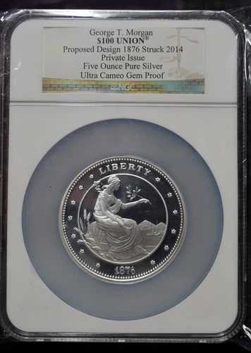 2014年 ジョージ・T・モーガン 100ドル ユニオン シーテッドレディ 5オンス .999 純銀ラウンド C431
