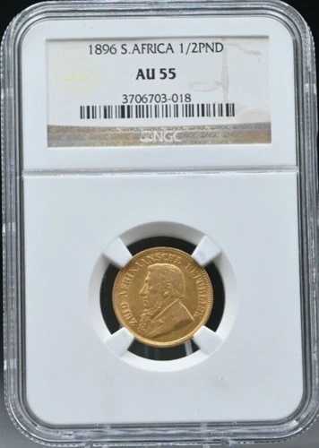 南アフリカ 1896年 ZAR 1/2ポンド金貨 NGC｜WORLD RESOURCE【QUEEN店】