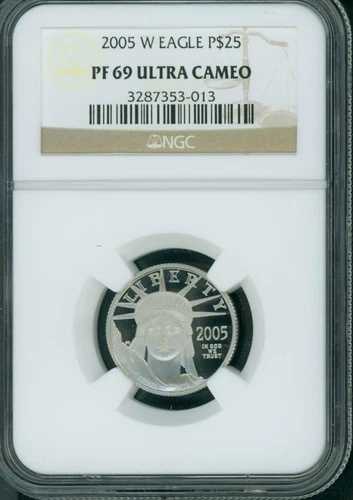 2005-W 25ドル 自由の女神像 プラチナ 1/4オンス NGC PR69 プルーフ PF69