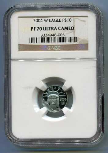 2004-W $10 プラチナ イーグル 1/10 オンス NGC PF70 プルーフ PR70 重要な日付!!