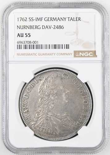 1762 NGC AU55 ドイツ ターラー SS-IMF ニュルンベルク DAV-2486 193,050円