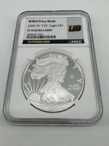 *2020-W 第二次世界大戦 プライベートマーク 1オンス シルバーイーグル NGC PF70 ウルトラカメオ ウルトラブレイクス レア