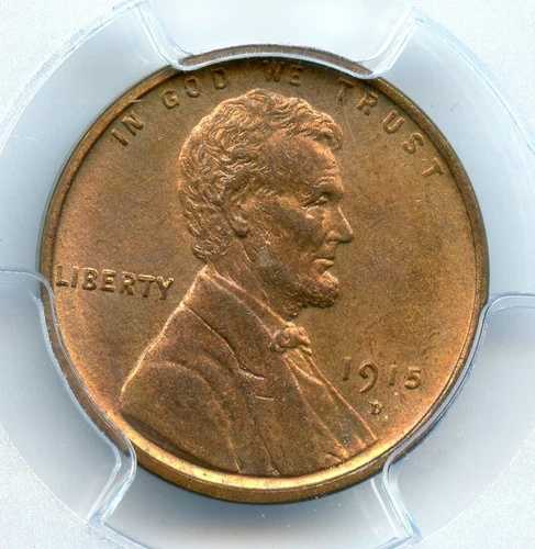 1915-D リンカーン セント、PCGS MS65RB、CAC 認定