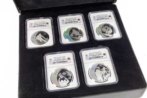 2007年カナダ バンクーバーオリンピック S$25 銀貨 5枚セット シリーズI NGC PF69