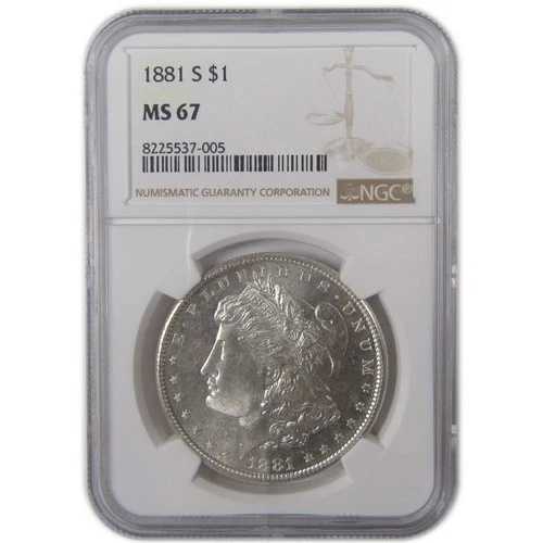 1881年 S モーガンドル MS 67 NGC シルバー 未流通 $1 コイン SKU: I17418-