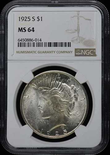 1925年 平和ドル S$1 NGC MS64硬貨・コイン