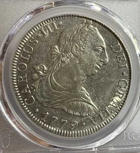 1779年 MO FF メキシコ 8レアル銀貨 PCGS AU55、CALICO-1118