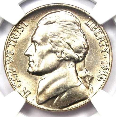 1956 年ジェファーソン ニッケル 5C (1956-P) - NGC MS67 5FS (フル ステップ) - 価値 2,250 ドル!