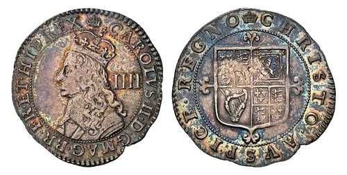 グレートブリテン、イングランド、チャールズ2世（1660-62年）、ARフォーペンス。NGC MS62。KM 290
