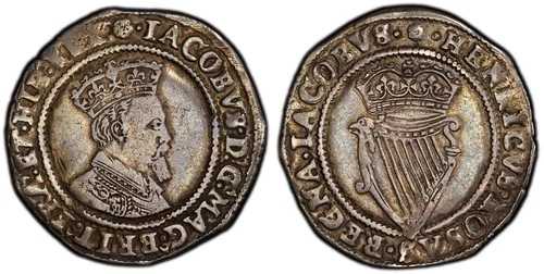 アイルランド ジェームズ1世（1605-06）-（ローズ） シリング PCGS XF40 ロンドン S-6515; D&F 261｜WORLD RESOURCE【QUEEN店】