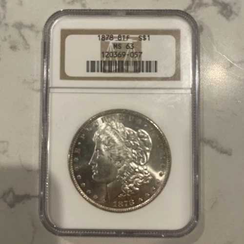 1878 8TF モーガン・ダラー NGC MS63 発行初年度 希少な 8 枚の尾羽根！??