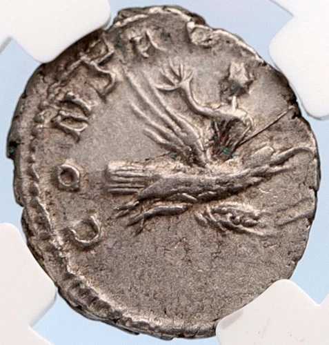Divus VALERIAN II on Eagle CONSECRATIO 古代ローマ銀貨 NGC i60084
