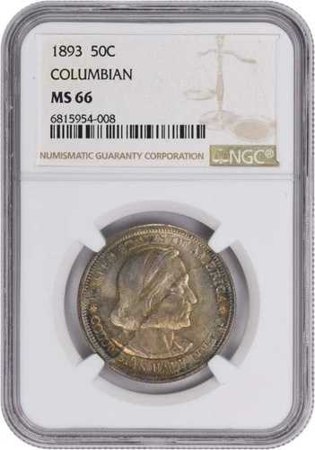 コロンビア記念銀貨 1893年 MS66 NGC