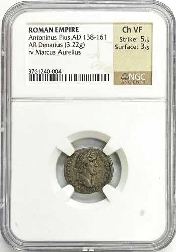 138-161年 ローマ帝国 マルクス・アウレリウス・カエサル アントニヌス・ピウス コイン NGC チョイス VF