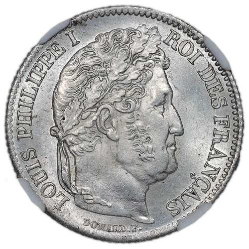 コイン フランス - ルイ・フィリップ - 1フラン - 1836 A パリ - NGC MS 64-