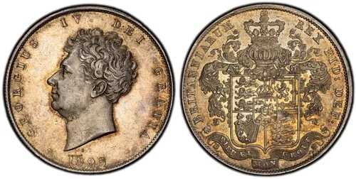 イギリス、ジョージ4世（在位1820-1830年）。1825年製 ARハーフクラウン。PCGS MS63 KM 695｜WORLD RESOURCE【QUEEN店】
