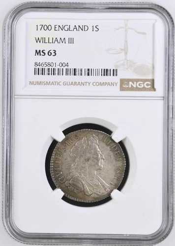 1700年 ウィリアム3世 シリング 英国銀貨 スラブ NGC MS63｜WORLD RESOURCE【QUEEN店】