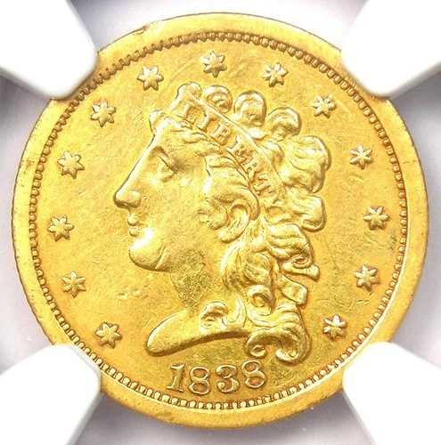 1838 クラシック ゴールド クォーター イーグル 2.50 ドル コイン - NGC AU 詳細認定 - 希少!｜WORLD RESOURCE【QUEEN店】