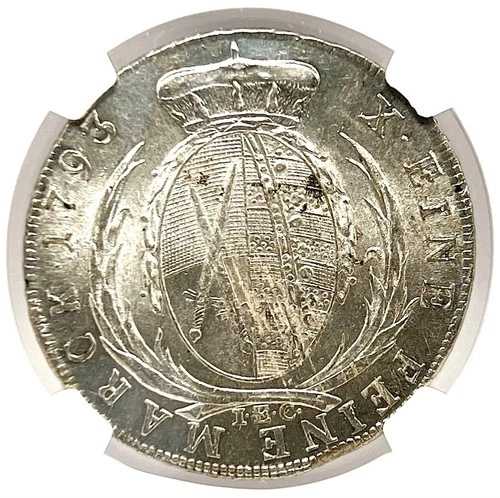 ドイツ諸州ザクセン 1793 IEC ターラー貨幣 NGC MS 63 F.STG/STG ターラー UNC/BU 希少｜WORLD RESOURCE【QUEEN店】