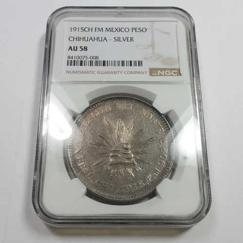 1915 CH FM NGC AU58 - メキシコ トーンシルバー ペソ チワワ コイン #56977A｜WORLD RESOURCE【QUEEN店】