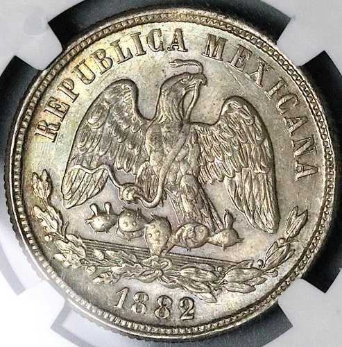 1882/1-Mo NGC MS 61 メキシコ 50センタボ 銀貨 2k 銀貨 POP 1/1 (24092403C)｜WORLD RESOURCE【QUEEN店】