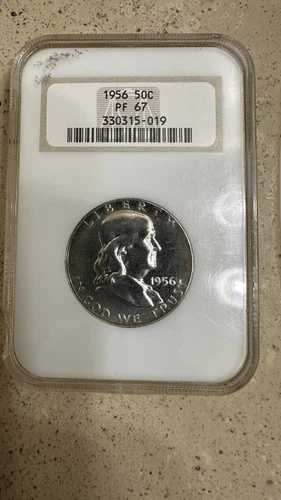 1956 年タイプ 2 プルーフ フランクリン ハーフ ドル 50 セント NGC PF67 カメオ - 美しい!｜WORLD RESOURCE【QUEEN店】