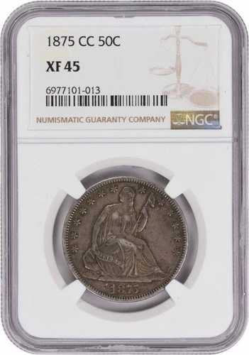 1875-CC リバティ・シーティング・ハーフドル EF45 NGC｜WORLD RESOURCE【QUEEN店】