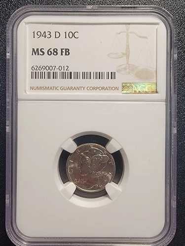 1943年Dマーキュリー銀貨10セント硬貨 ほぼ完品 NGC MS-68FB｜WORLD RESOURCE【QUEEN店】