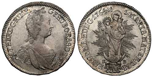 ハンガリー。マリア・テレジア。 1764 AR 1/2 ターラー。 NGC AU58 クレムニッツ。元コーネン大学｜WORLD RESOURCE【QUEEN店】